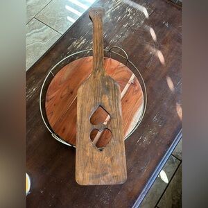 Rustic primitive style Wooden Paddle with Heart Cutouts